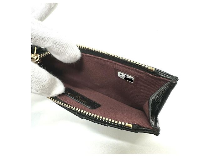 Tarjetero de cuero caviar Chanel Negro - vista 9