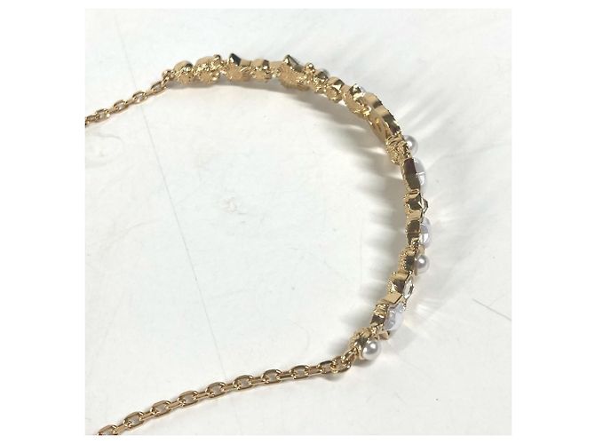 Chanel B24C CC Coco Mark Star Chain Choker Bianco D'oro - vista 10