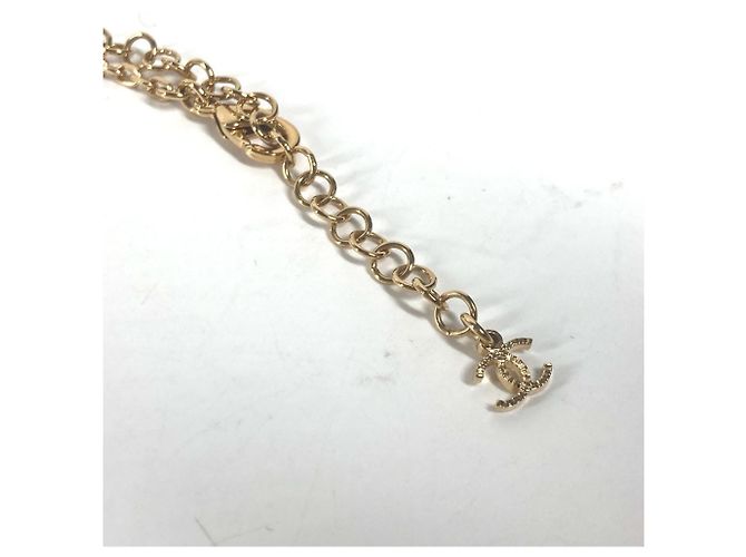 Chanel B24C CC Coco Mark Star Chain Choker Bianco D'oro - vista 2