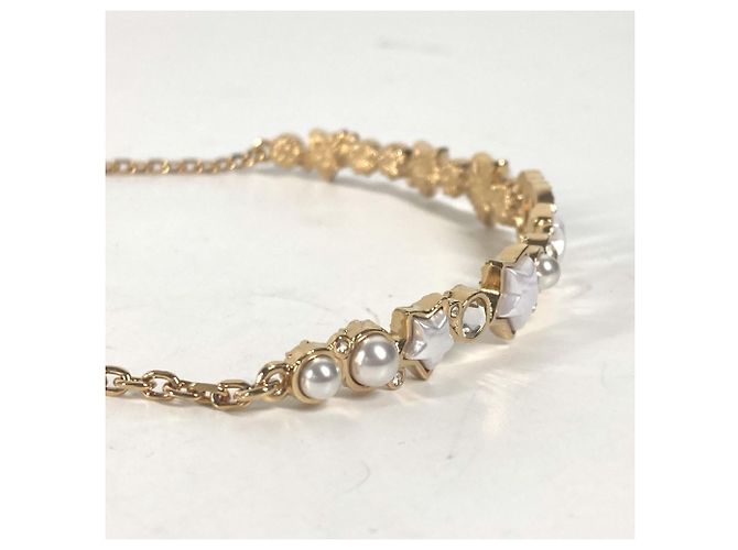 Chanel B24C CC Coco Mark Star Chain Choker Bianco D'oro - vista 6