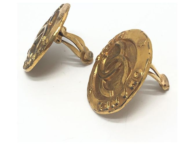 Pendientes de clip en oro Chanel Coco Mark Dorado - vista 2