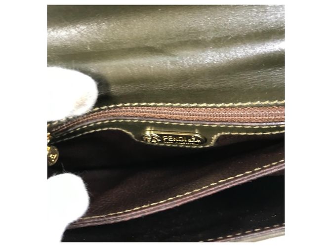 Borsa in pelle khaki Fendi Cachi - vista 12