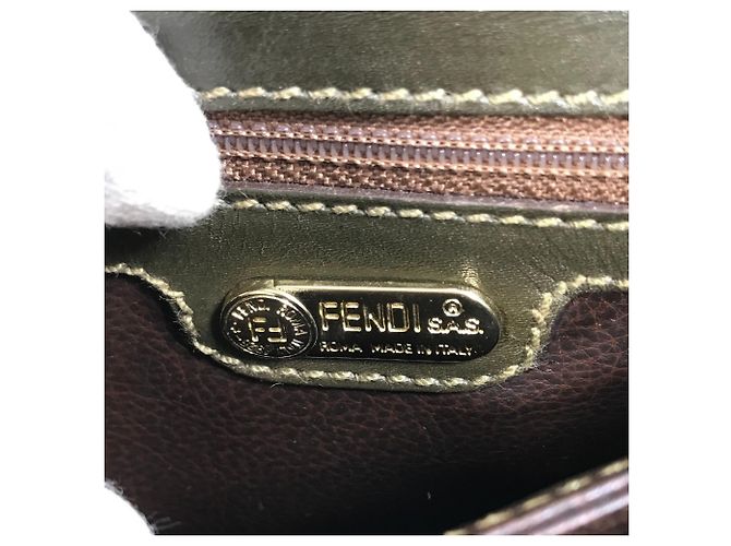Borsa in pelle khaki Fendi Cachi - vista 14