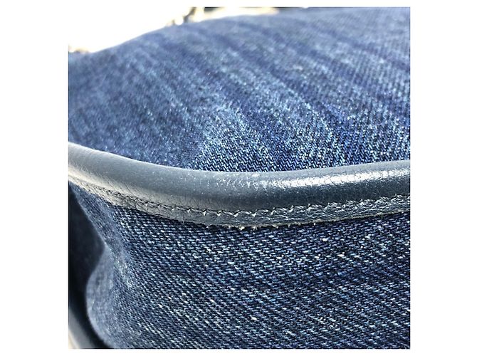 Borsa a spalla Chanel A57641 Matelassé Coco Mark in denim Blu - vista 10