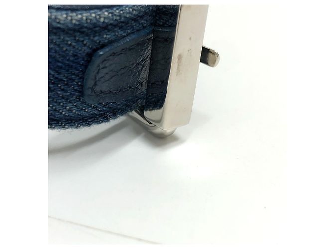Borsa a spalla Chanel A57641 Matelassé Coco Mark in denim Blu - vista 14