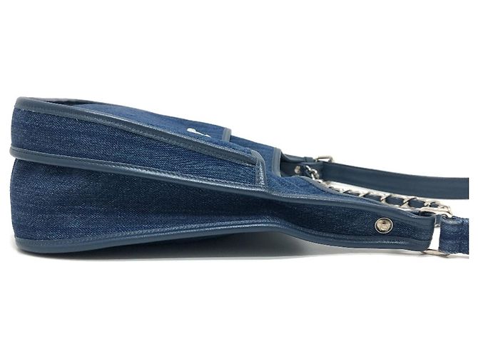 Borsa a spalla Chanel A57641 Matelassé Coco Mark in denim Blu - vista 5