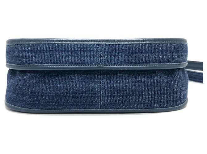 Borsa a spalla Chanel A57641 Matelassé Coco Mark in denim Blu - vista 6