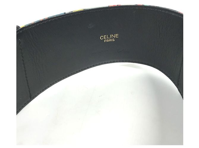 Belt Bag Céline Bolsa de cintura Celine com cinto largo e padrão de lenço Preto Multicor - vista 10