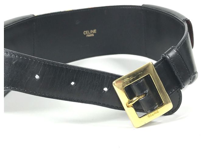 Belt Bag Céline Bolsa de cintura Celine com cinto largo e padrão de lenço Preto Multicor - vista 12