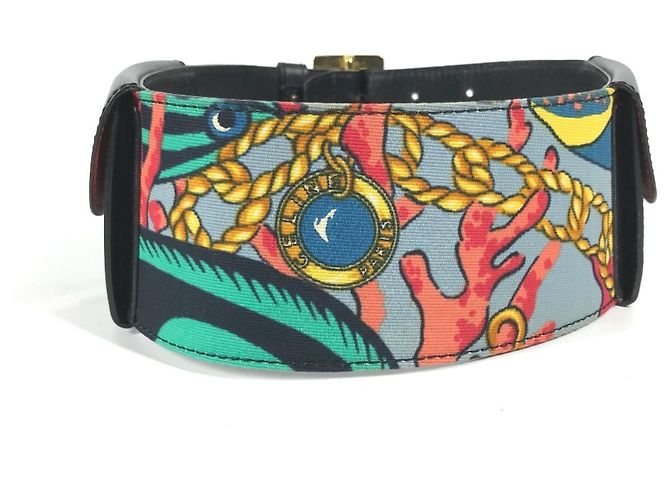 Belt Bag Céline Bolsa de cintura Celine com cinto largo e padrão de lenço Preto Multicor - vista 2