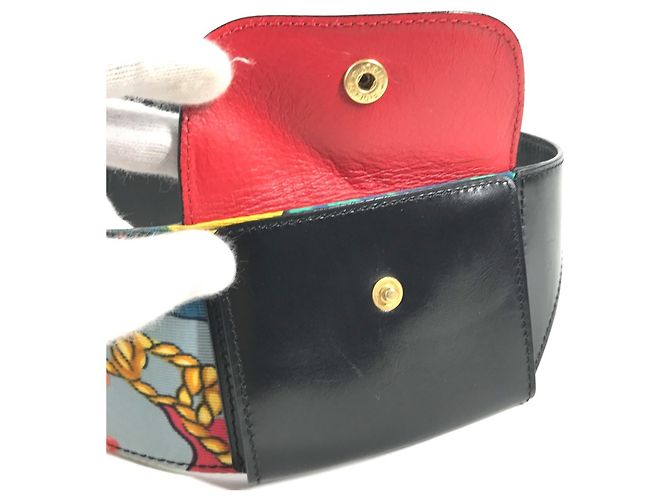Belt Bag Céline Bolsa de cintura Celine com cinto largo e padrão de lenço Preto Multicor - vista 6