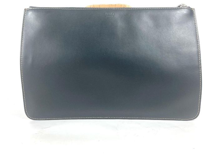 Borsa Clutch Fendi Zucca Marrone Nero - vista 2