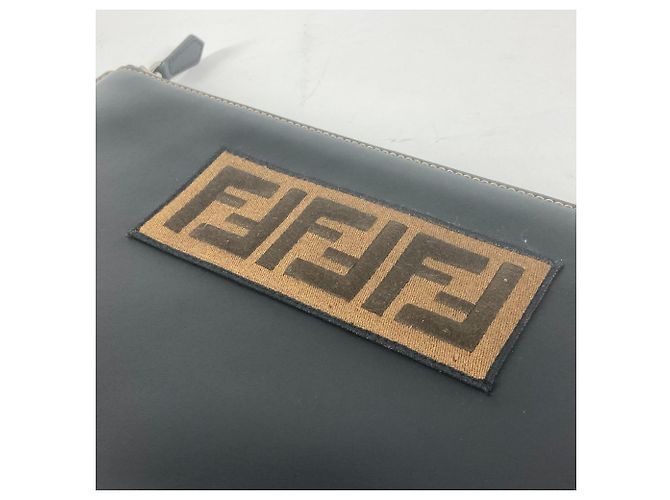 Borsa Clutch Fendi Zucca Marrone Nero - vista 7