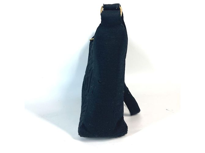 Chanel Schultertasche aus schokoladenfarbigem gestepptem Leder mit CC Coco-Logo Schwarz - Ansicht 2