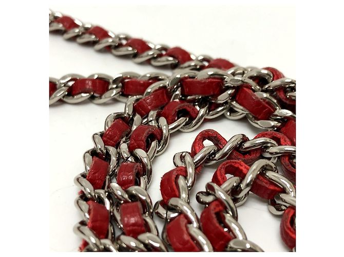 Borsa a spalla in pelle caviar rossa Chanel Rosso - vista 11