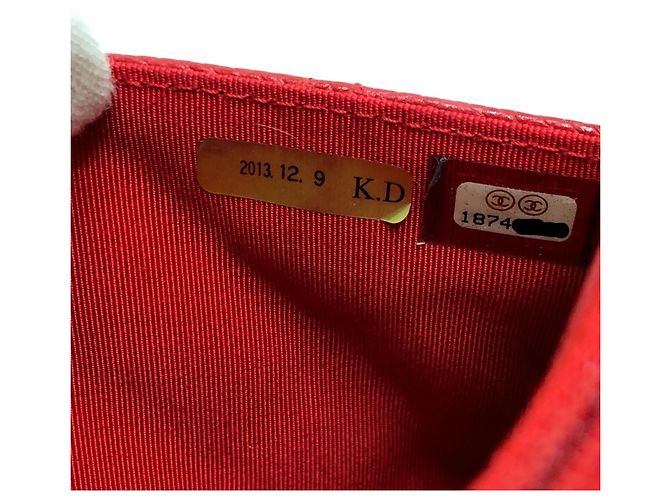 Borsa a spalla in pelle caviar rossa Chanel Rosso - vista 9