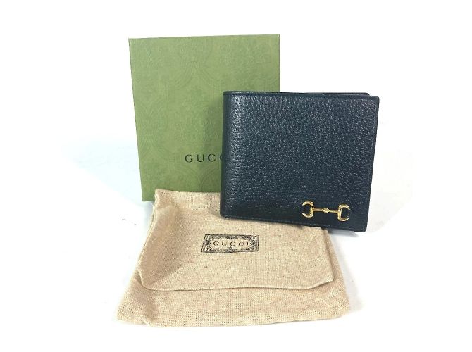 Gucci Horsebit kompakte Bi-Fold Leder Geldbörse Schwarz - Ansicht 15