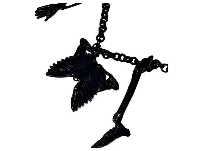 Authentische Vintage Alexander McQueen schwarzes oxidiertes Messing Gothic-Halskette - Ansicht 7