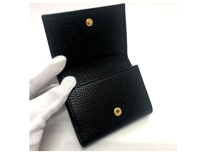 Billetera compacta de tres pliegues Gucci GG Marmont Negro - vista 11