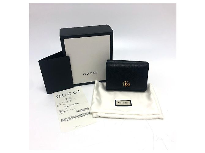 Billetera compacta de tres pliegues Gucci GG Marmont Negro - vista 12