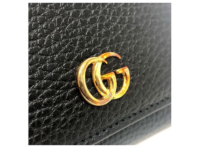 Billetera compacta de tres pliegues Gucci GG Marmont Negro - vista 7