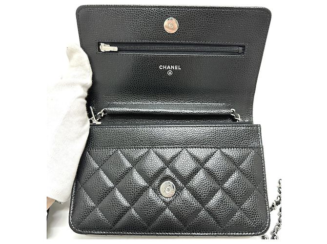 Borsa a spalla Chanel Matelassé Coco Mark Classic Chain Wallet Nero - vista 7