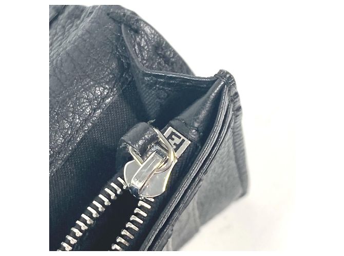 Fendi Stitch Selleria Bi-Fold Langbörse Schwarz - Ansicht 11