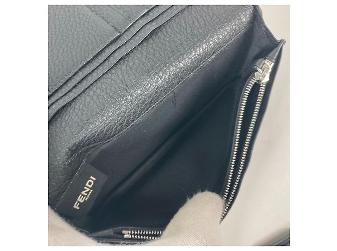 Fendi Stitch Selleria Bi-Fold Langbörse Schwarz - Ansicht 13