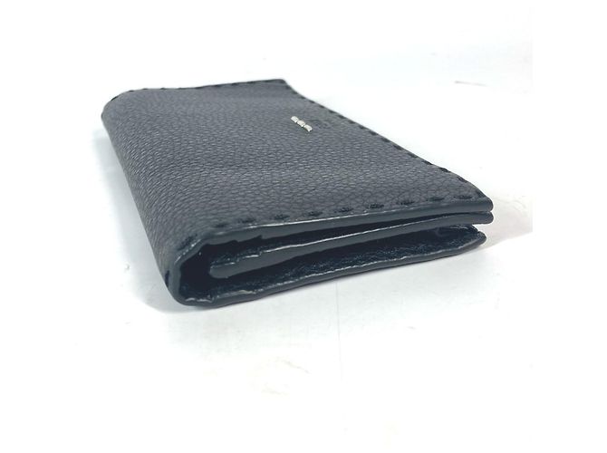 Fendi Stitch Selleria Bi-Fold Langbörse Schwarz - Ansicht 4