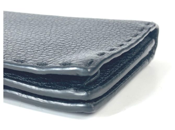 Fendi Stitch Selleria Bi-Fold Langbörse Schwarz - Ansicht 5