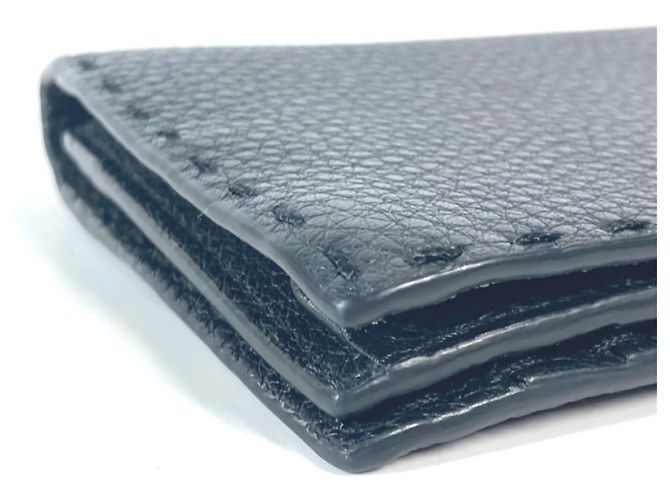 Fendi Stitch Selleria Bi-Fold Langbörse Schwarz - Ansicht 6