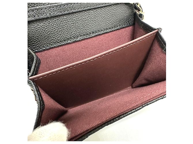 Monedero de cuero caviar Chanel Negro - vista 11
