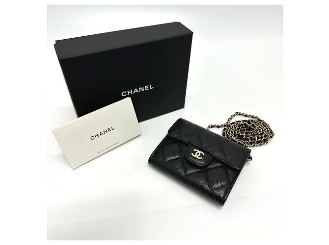 Monedero de cuero caviar Chanel Negro - vista 13