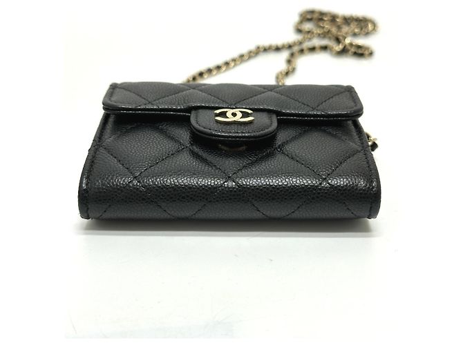 Monedero de cuero caviar Chanel Negro - vista 3