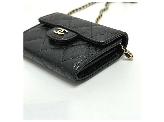 Monedero de cuero caviar Chanel Negro - vista 4