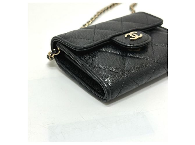 Monedero de cuero caviar Chanel Negro - vista 5