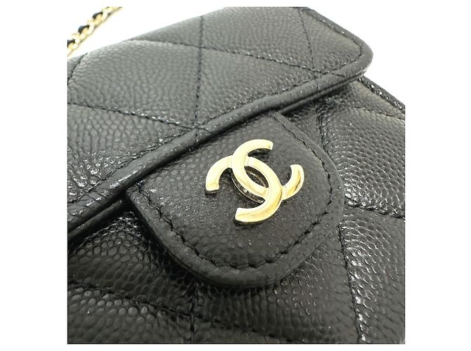 Monedero de cuero caviar Chanel Negro - vista 6