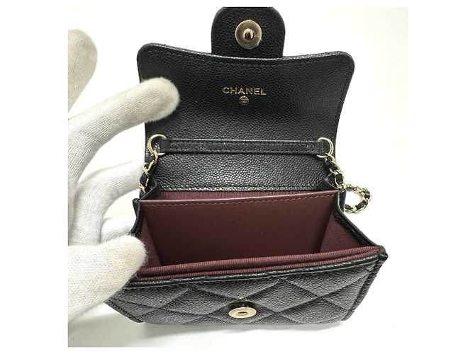 Monedero de cuero caviar Chanel Negro - vista 8