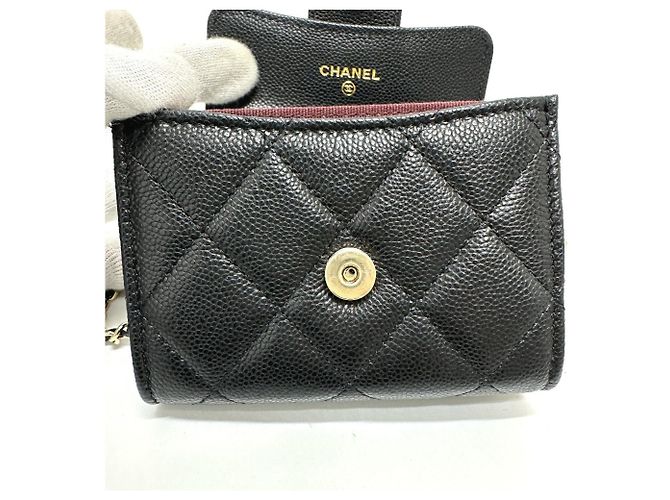 Monedero de cuero caviar Chanel Negro - vista 9