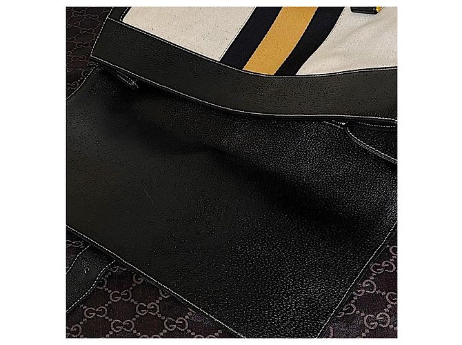 Borsa da viaggio oversize in tela bianca Gucci autentica rara di Tom Ford con web gialla - vista 11