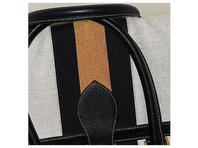 Borsa da viaggio oversize in tela bianca Gucci autentica rara di Tom Ford con web gialla - vista 3