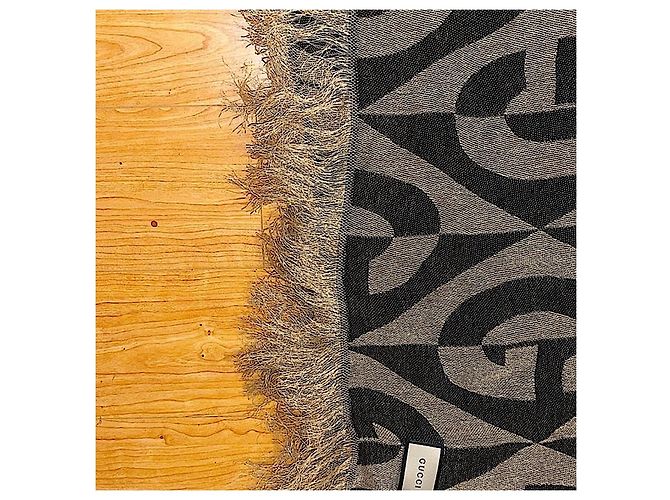 Couverture en lin jacquard GG Diamond de Gucci authentique épuisée Beige - vue 4
