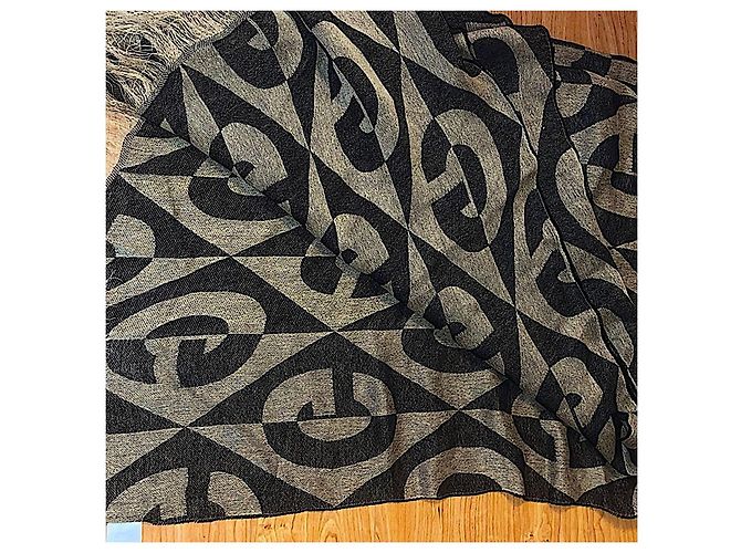 Couverture en lin jacquard GG Diamond de Gucci authentique épuisée Beige - vue 7