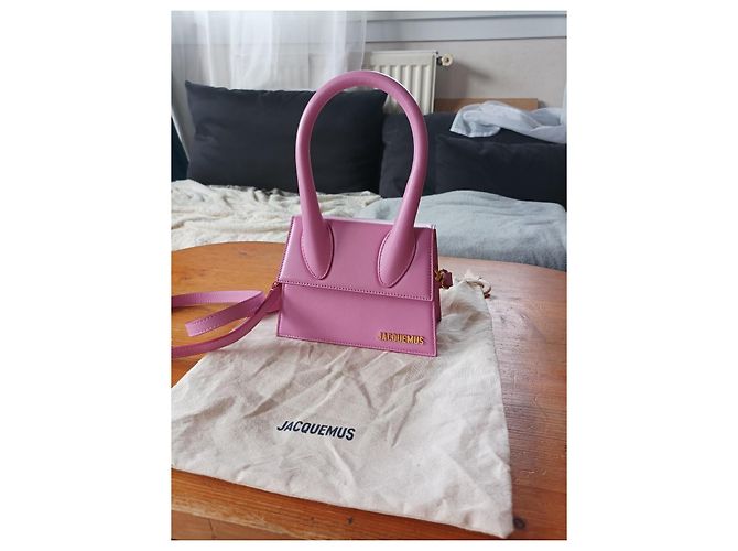Borsa a tracolla Jacquemus le Chiquito media rosa pelle - vista 15