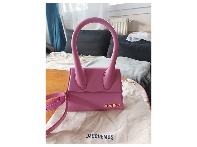 Borsa a tracolla Jacquemus le Chiquito media rosa pelle - vista 5