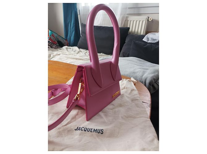 Borsa a tracolla Jacquemus le Chiquito media rosa pelle - vista 6