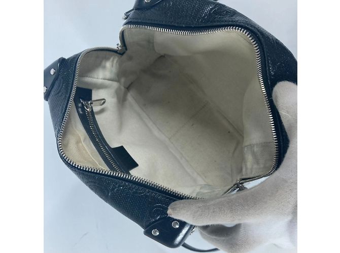 Borsa a spalla in pelle goffrata GG di Gucci Nero - vista 12