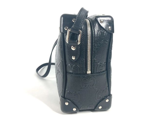 Borsa a spalla in pelle goffrata GG di Gucci Nero - vista 2