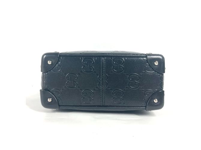 Borsa a spalla in pelle goffrata GG di Gucci Nero - vista 4