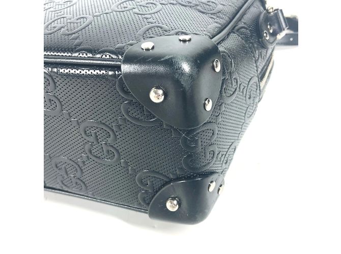 Borsa a spalla in pelle goffrata GG di Gucci Nero - vista 5